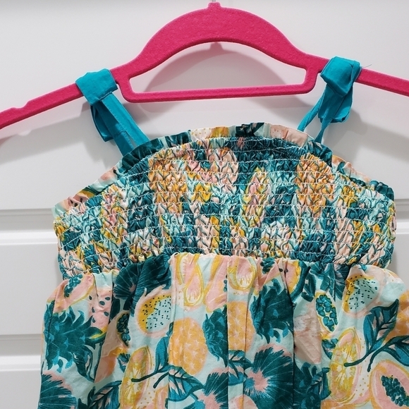 TOMMY BAHAMA SHORTS ROMPER SMOCKED TOP 100% COTTON FRUIT PRINT GIRLS TODDLER 4T - Picture 3 of 13